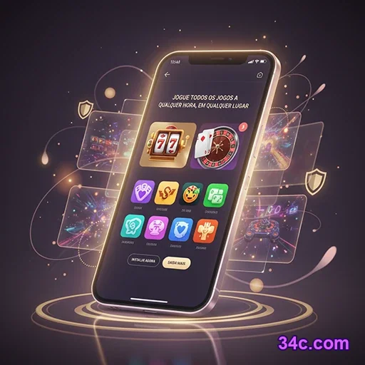 Login prático no app 34c.com em uso mobile seguro